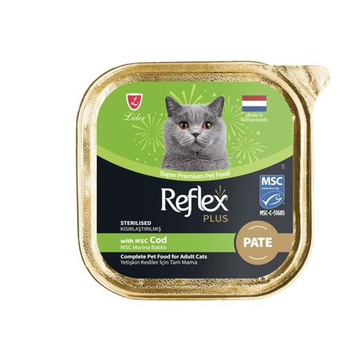 Reflex Plus Pate MSC Morina Balıklı Kısırlaştırılmış Yetişkin Kedi Maması 85 g