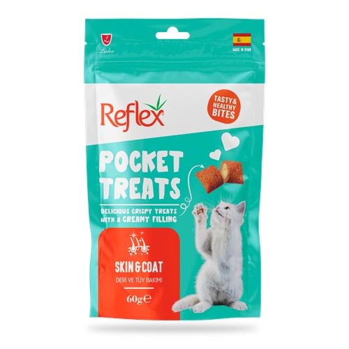 Pocket Treats / Deri ve Tüy Bakımı için Kedi Ödül Maması 60 GR