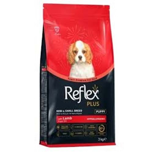 REFLEX PLUS KUZU ETLİ MİNİ VE KÜÇÜK IRK YAVRU KÖPEK MAMASI 3 KG