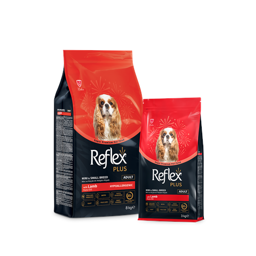 REFLEX PLUS KUZU ETLİ MİNİ VE KÜÇÜK IRK YETİŞKİN KÖPEK MAMASI 3 KG