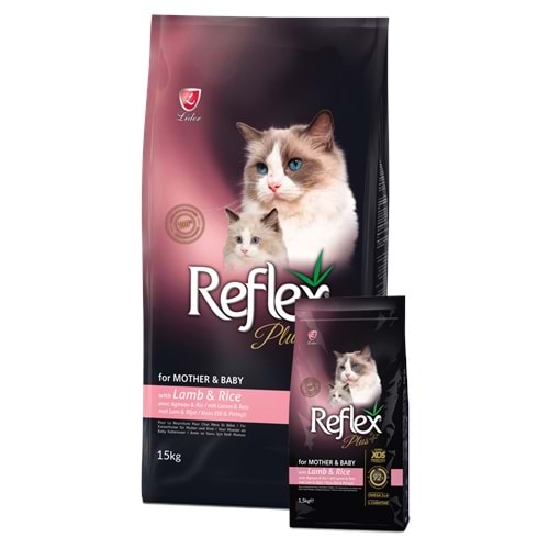 Reflex Plus Mother&Baby Kuzu Etli ve Pirinçli Kedi Maması 1,5 KG