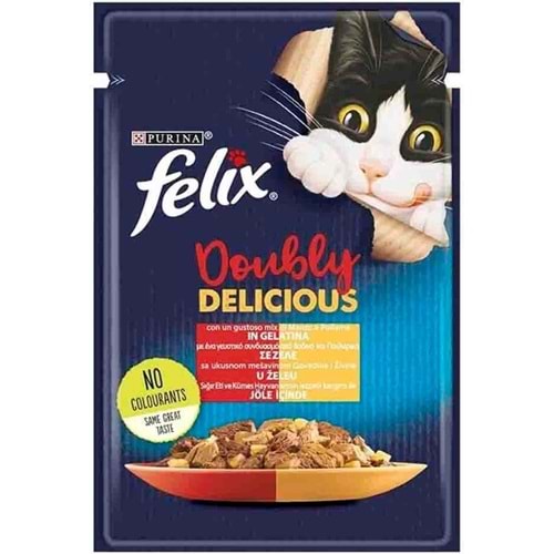 FELIX ÇİFTE LEZZET SIĞIR ETİ VE KÜMES HAYVANLI POUCH 85 GR