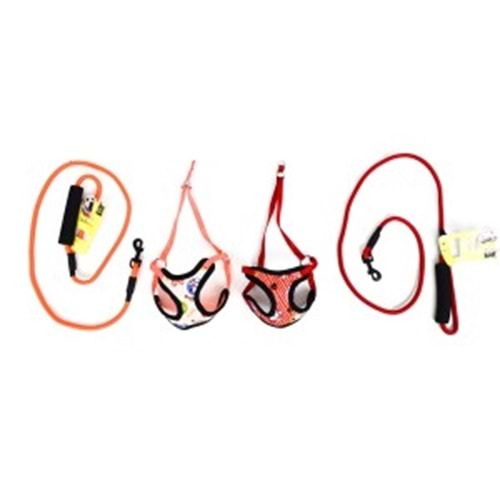 21-2-28 CADOPET 8 MM FİTİL GEZDİRMELİ FİLELİ BEL TASMA TAKIM