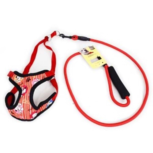 21-2-29 CADOPET 10 MM FİTİL GEZDİRMELİ FİLELİ BEL TASMA TAKIM