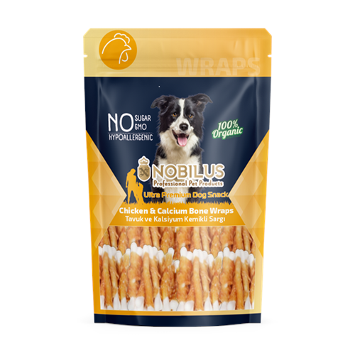 NOBİLUS TAVUK SARGILI KALSİYUM KEMİK Köpek Ödülü 80Gr