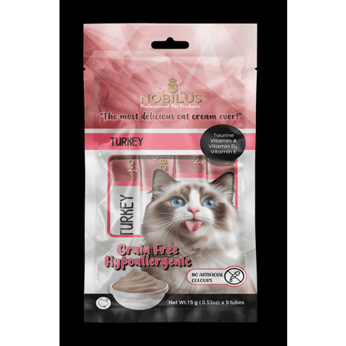 NOBILUS HİNDİLİ KEDİ KREMA ÖDÜLÜ 5x15g