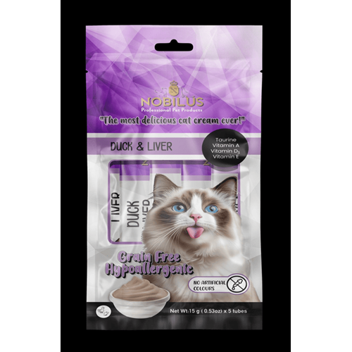 NOBILUS ÖRDEK VE CİĞERLİ KEDİ KREMA ÖDÜLÜ 5x15g
