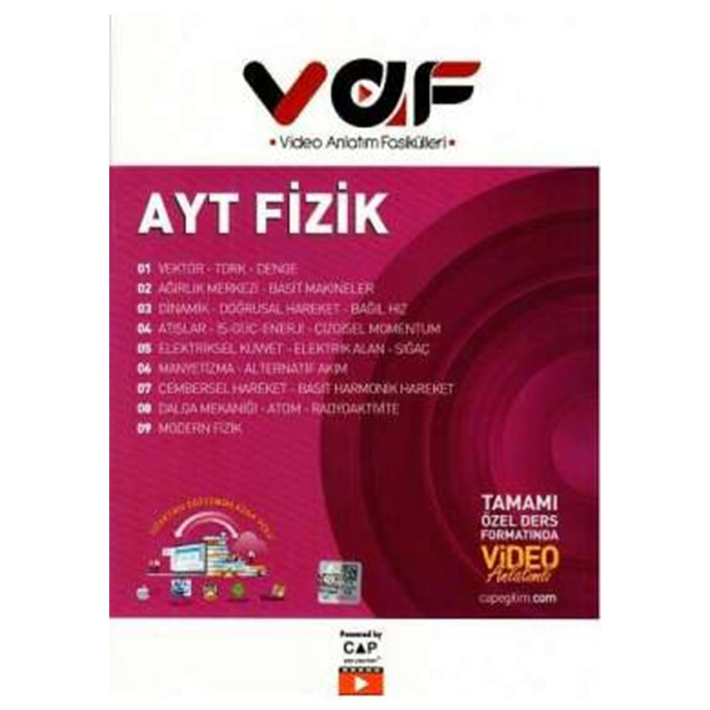 ÇAP AYT VAF FİZİK KONU ANLATIMLI FASİKÜLLER-2023