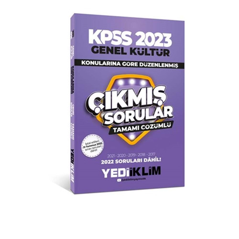 YEDİİKLİM KPSS 2023 GENEL KÜLTÜR KONULARINA GÖRE TAMAMI ÇÖZÜMLÜ ÇIKMIŞ SORULAR