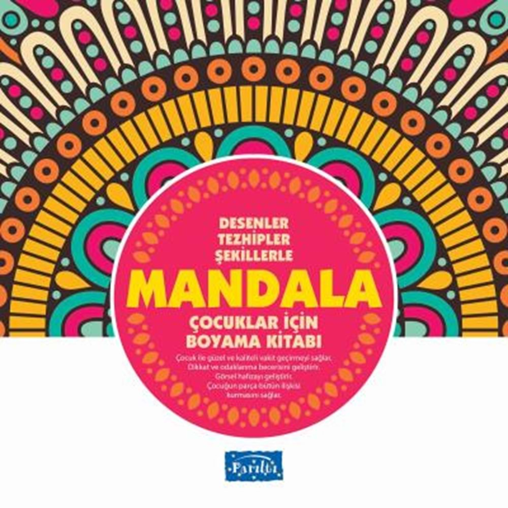 MANDALA ÇOCUKLAR İÇİN BOYAMA KİTABI PEMBE-PARILTI