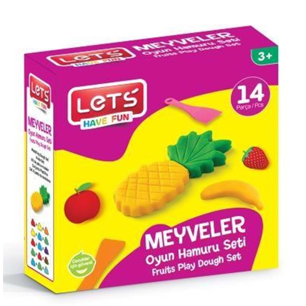 LETS OYUN HAMURU MEYVELER SETİ 14 PARÇA-L8599