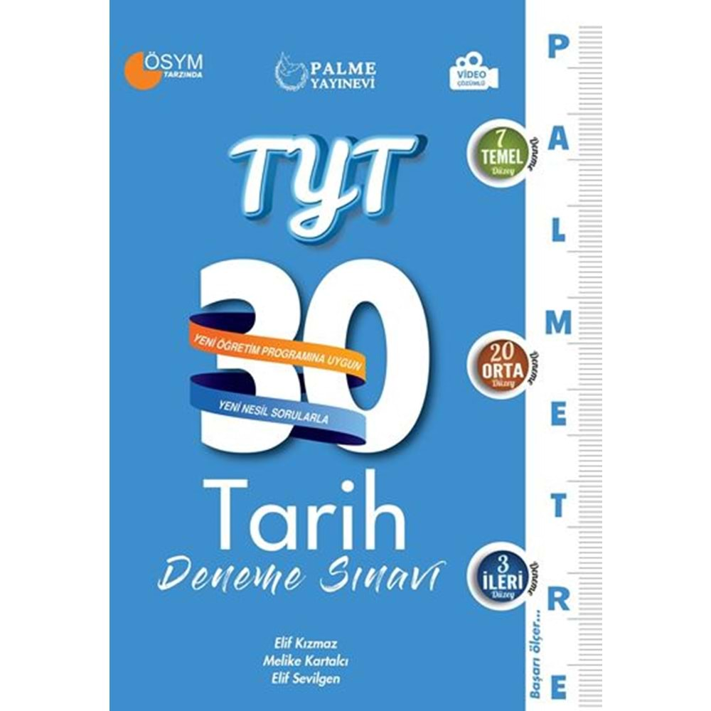 PALME TYT TARİH 30 DENEME SINAVI ( PALMETRE SERİSİ )