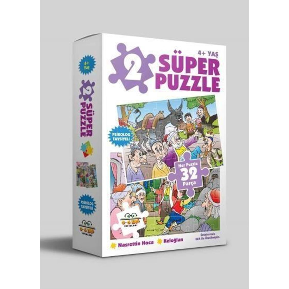 SÜPER PUZZLE 2 NASRETTİN HOCA KELOĞLAN 32 PARÇA 4 YAŞ-0-6 YAŞ YAYINLARI