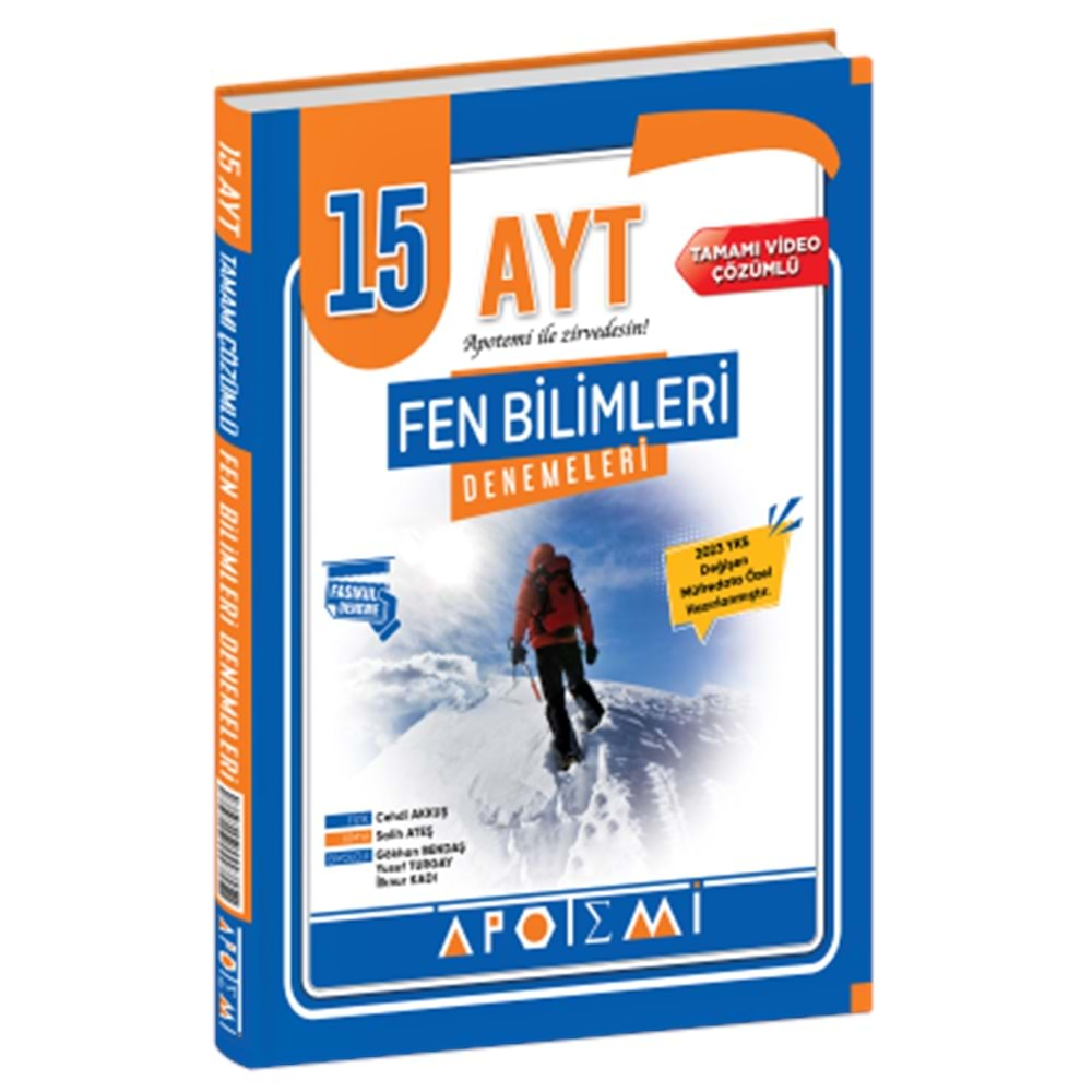 APOTEMİ AYT FEN BİLİMLERİ 15 Lİ DENEME ÖZEL BASKI-2023