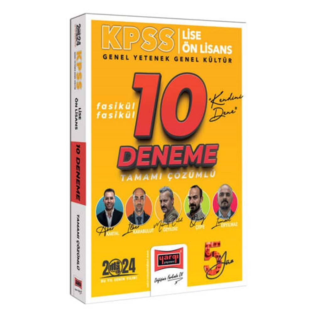 YARGI KPSS 2024 LİSE ÖN LİSANS GENEL YETENEK GENEL KÜLTÜR TÜM DERSLER 5YÜZ EKİBİ FASİKÜL FASİKÜL TAMAMI ÇÖZÜMLÜ 10 DENEME