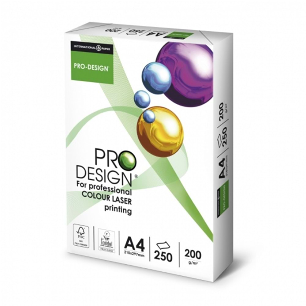 PRO DESIGN 200 GR A4 GRAMAJLI FOTOKOPİ KAĞIDI 250 Lİ