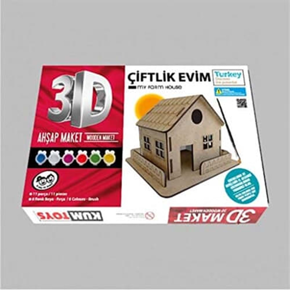 KUMTOYS 3D AHŞAP MAKET KÜÇÜK-KM5252