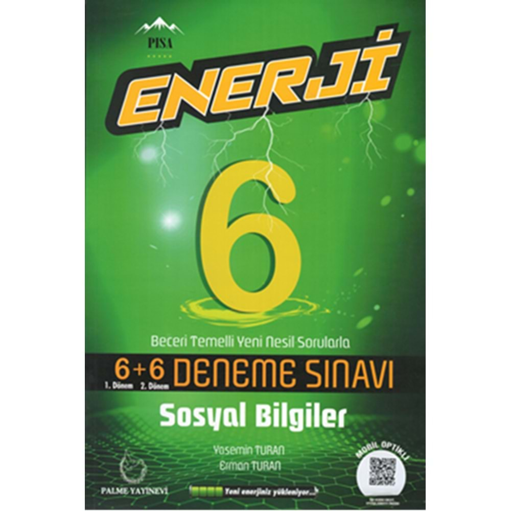 PALME 6.SINIF ENERJİ 6+6 SOSYAL BİLGİLER DENEME SINAVI