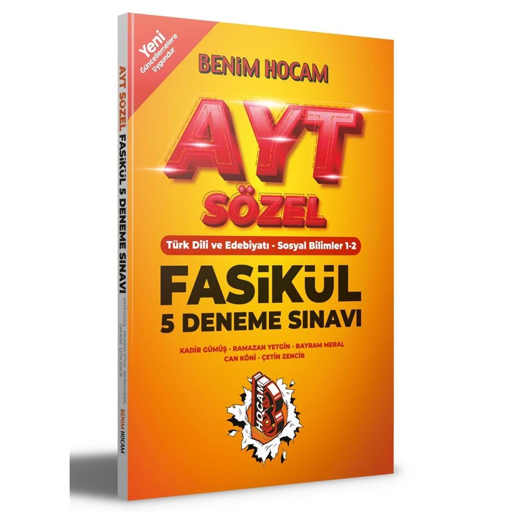 BENİM HOCAM 2023 AYT SÖZEL 5 FASİKÜL DENEME SINAVI