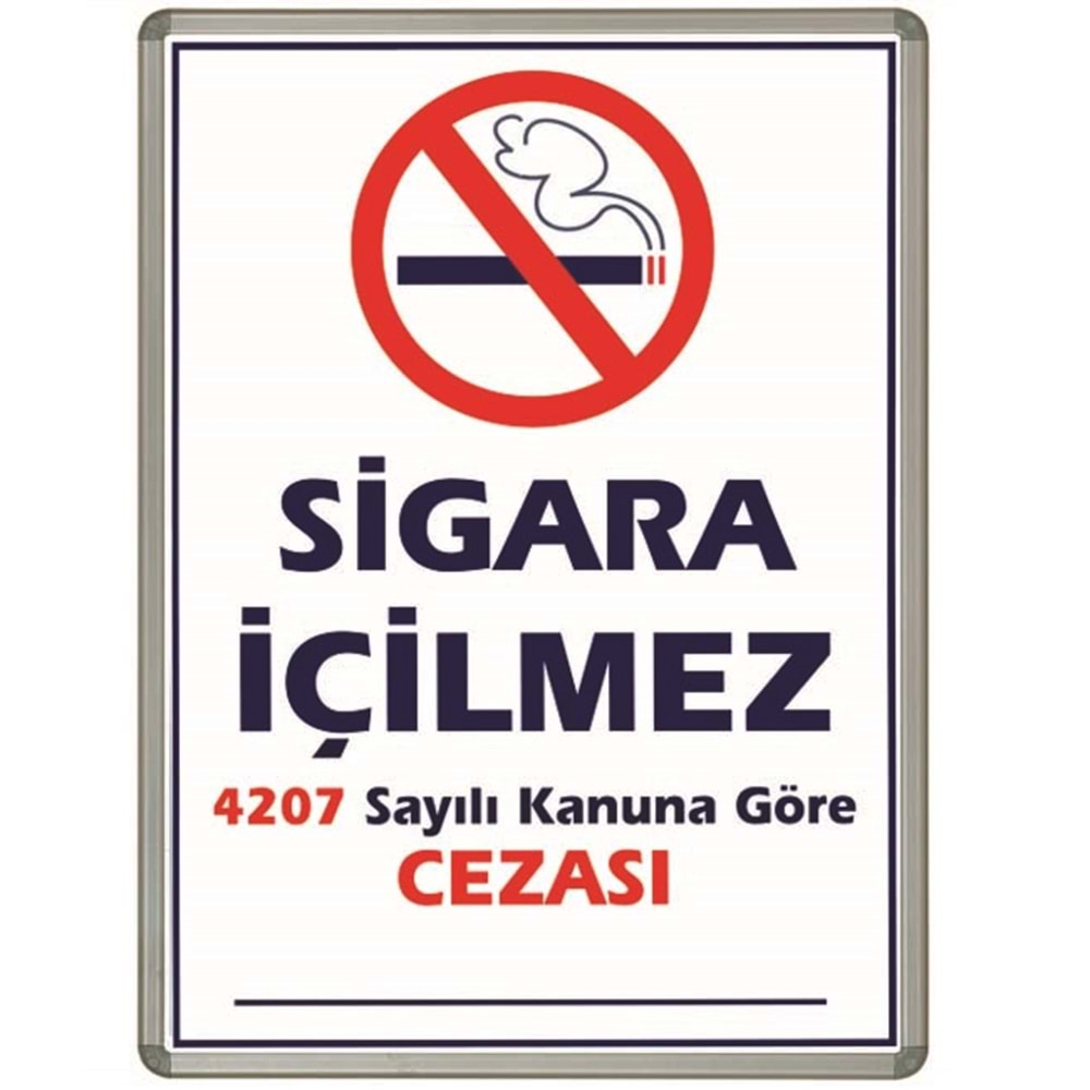 İNTERPANO 50*70 LAMİNE ÇERÇEVE DUVARA MONTE SİGARA İÇİLMEZ PANOSU-İNT-711-1L