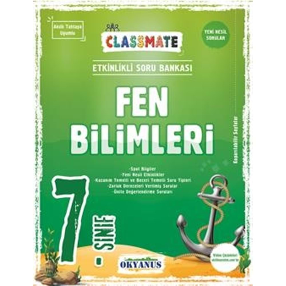 OKYANUS 7.SINIF FEN BİLİMLERİ CLASSMATE ETKİNLİKLİ SORU BANKASI