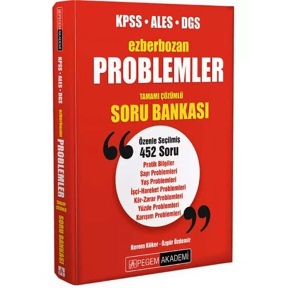 PEGEM KPSS-ALES-DGS PROBLEMLER TAMAMI ÇÖZÜMLÜ SORU BANKASI-2025