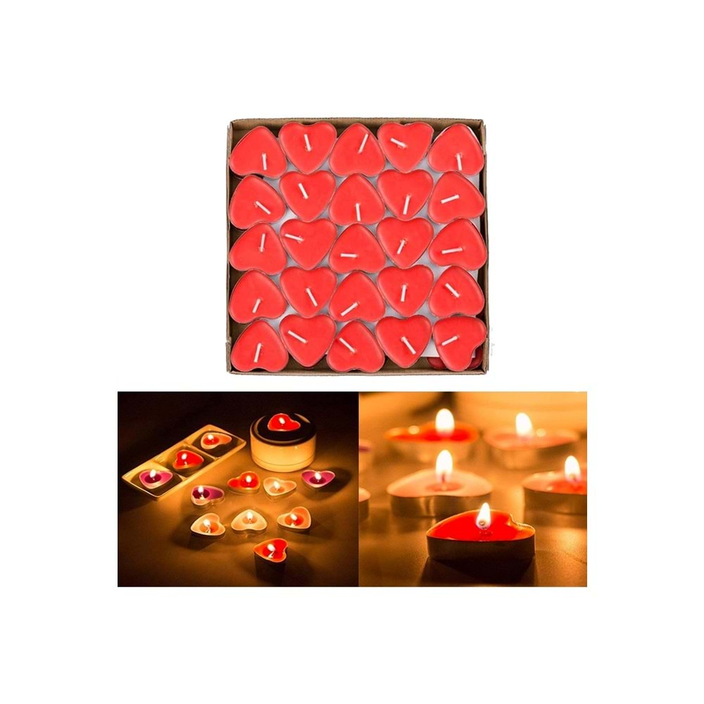 EREN TEA LIGHT MUM KALP ŞEKİLLİ KIRMIZI-20211030-25