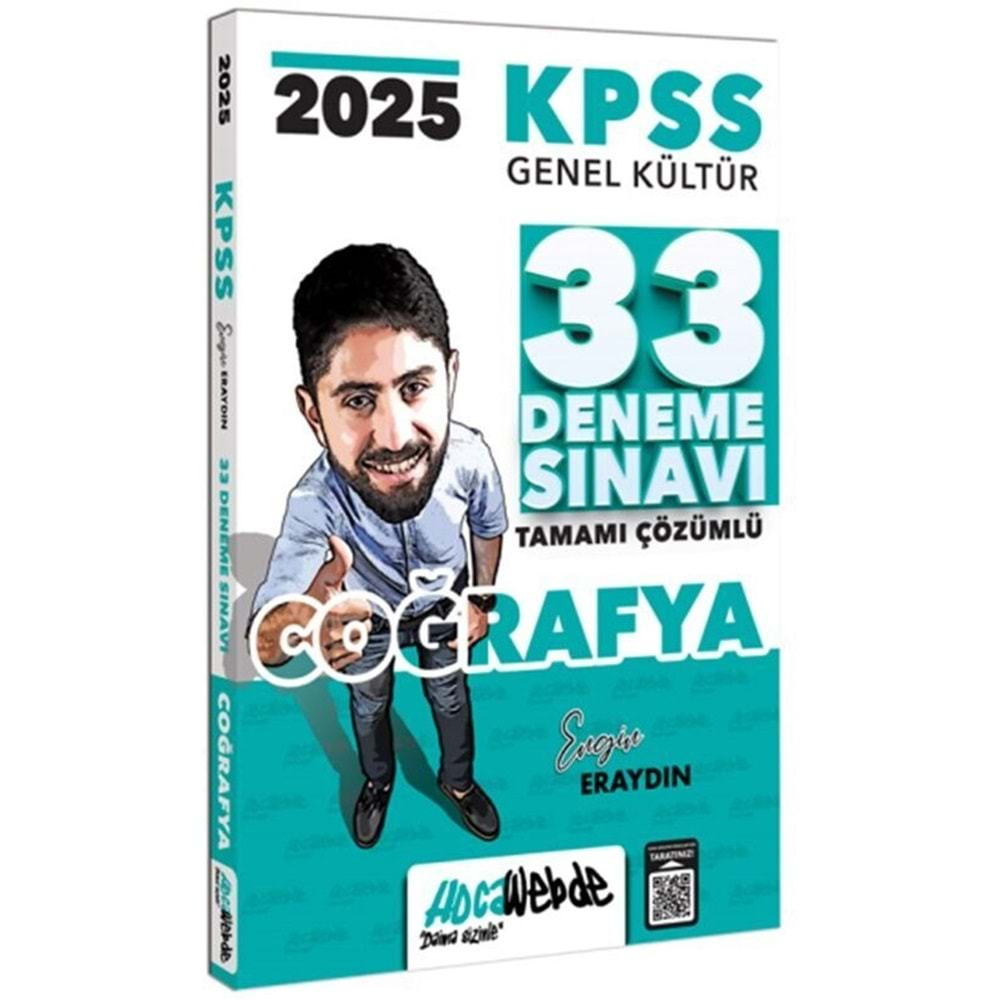 HOCAWEBDE KPSS 2025 GENEL KÜLTÜR COĞRAFYA TAMAMI ÇÖZÜMLÜ 33 DENEME SINAVI