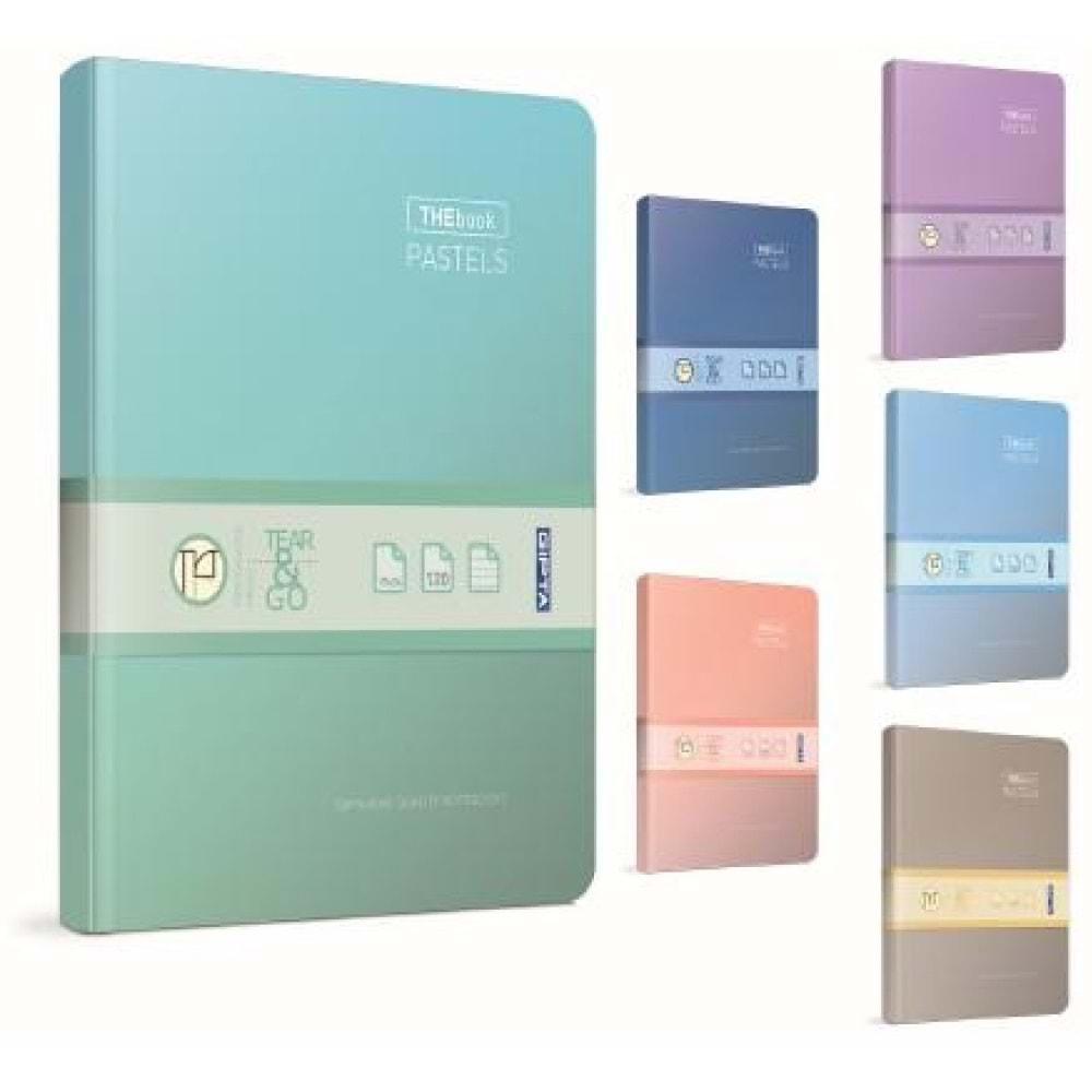 GIPTA THEBOOK PASTELS 20*28 İP.DKŞ.SERT KAPAK 200 YAPRAK KARELİ DEFTER-3305