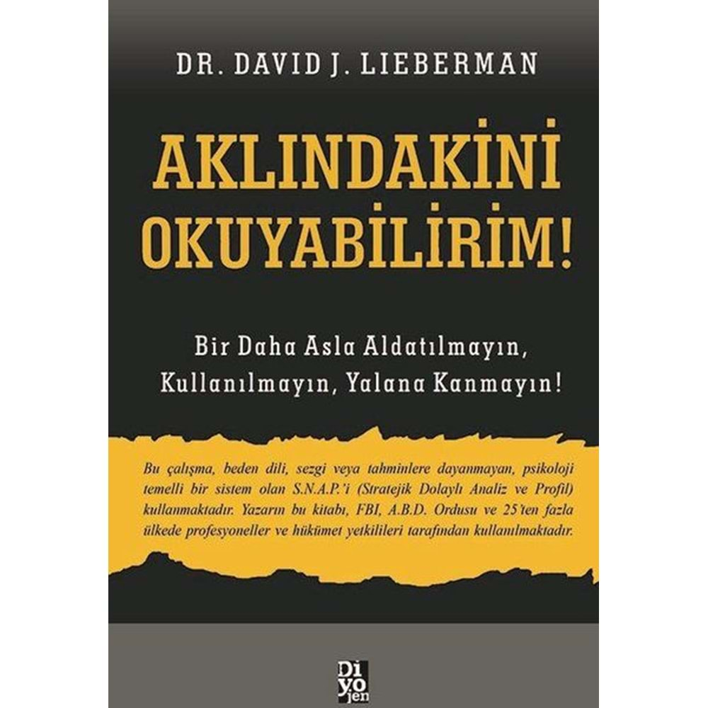 AKLINDAKİNİ OKUYABİLİRİM-DR.DAVID J.LIEBERMAN-DİYOJEN YAYINCILIK