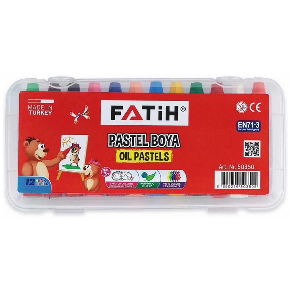 FATİH PASTEL BOYA 12 RENK KİG SİZE ÇANTALI 503505