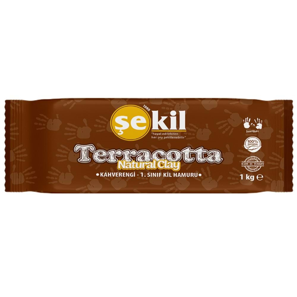 ŞEKİL SERAMİK HAMURU TERRACOTTA 1000 GR KAHVERENGİ-VK1000KHV