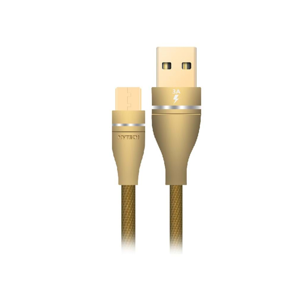 HYTECH HY-X220 3A MİCRO USB 1M GOLD DATA ŞARJ KABLOSU