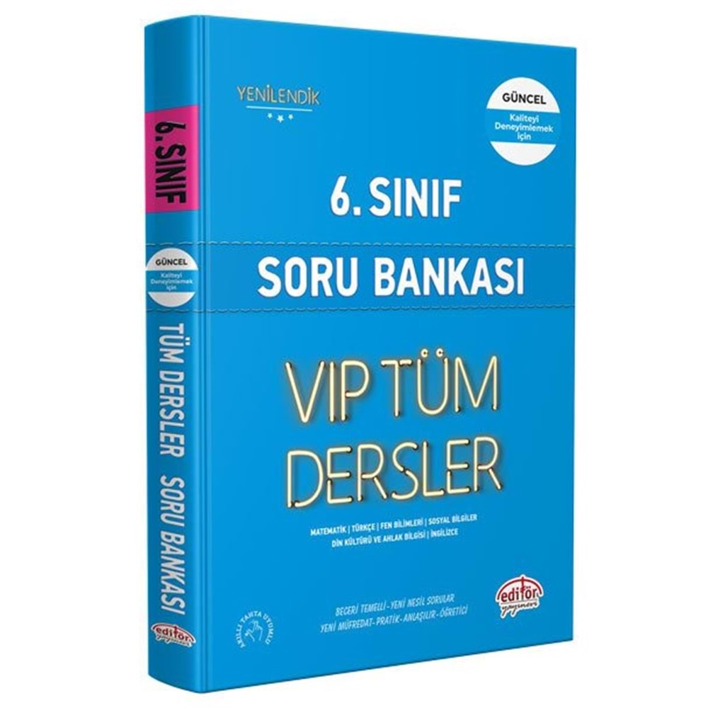 EDİTÖR 6.SINIF VİP TÜM DERSLER KAREKOD ÇÖZÜMLÜ SORU BANKASI