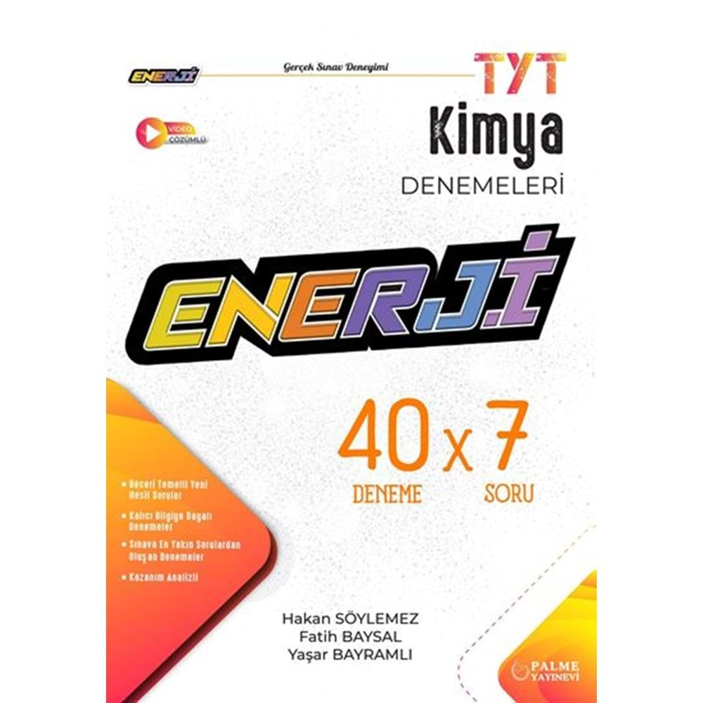 PALME TYT KİMYA ENERJİ 40*7 DENEME KİTABI