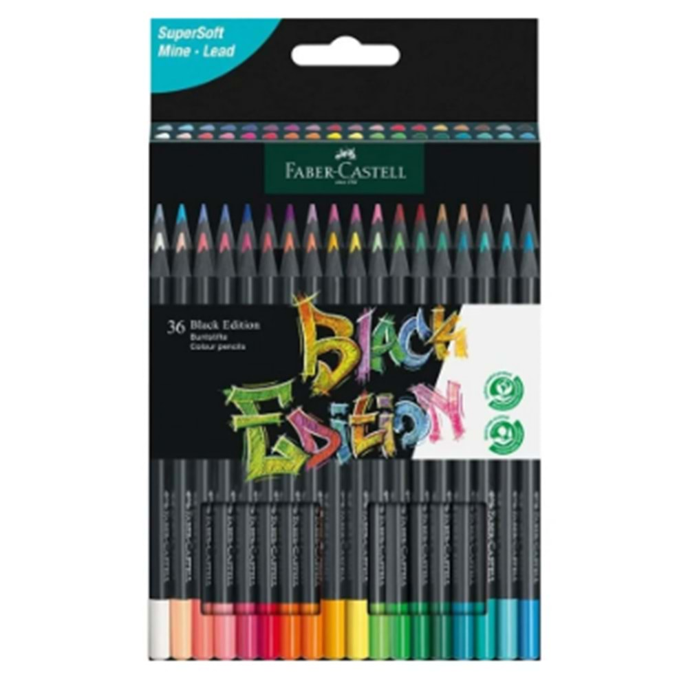 FABER CASTELL BLACK EDİTİON 36 RENK KURU BOYA KALEMİ-116436