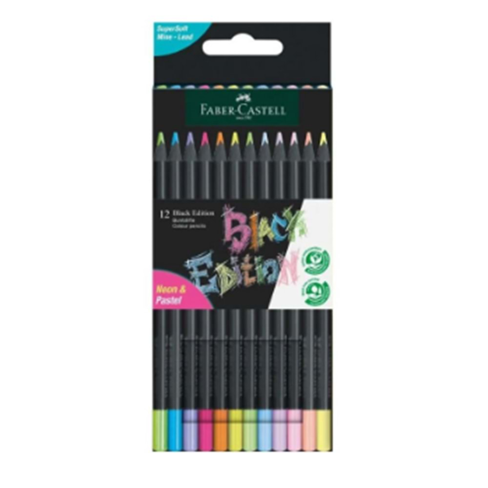 FABER CASTELL BLACK EDİTİON 12 RENK KURU BOYA KALEMİ-116412