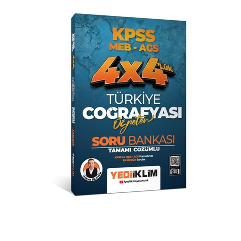 YEDİİKLİM KPSS MEB AGS 2025 4X4 ÖĞRETEN TÜRKİYE COĞRAFYASI TAMAMI ÇÖZÜMLÜ SORU BANKASI