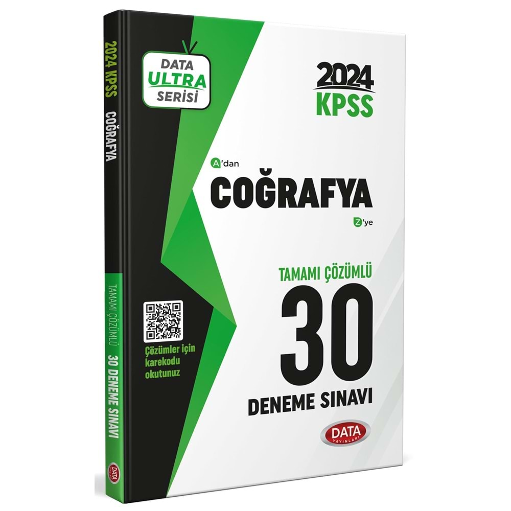 DATA KPSS 2024 ULTRA SERİSİ COĞRAFYA TAMAMI ÇÖZÜMLÜ 30 DENEME SINAVI