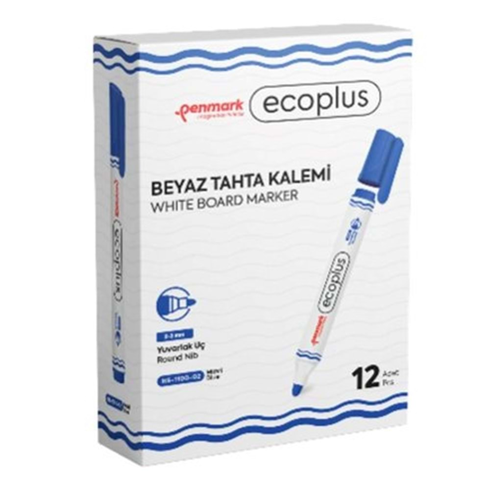 PENMARK BEYAZ TAHTA KALEMİ ECOPLUS MAVİ-HS-1100-02