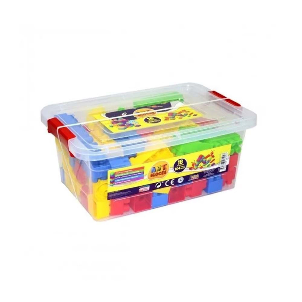 ASYA OYUNCAK PLASTİK KUTUDA 104 PARÇA PEMBE LEGO-ANT-104-P