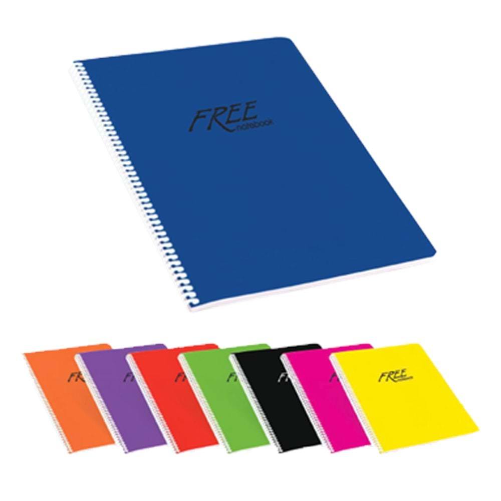 KESKİN COLOR FREE SPİRALLİ PLASTİK KAPAK A5 80 YAPRAK ÇİZGİLİ DEFTER-450121-99