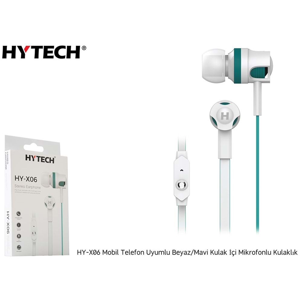 HYTECH HY-X06 MOBİL TELEFON UYUMLU BEYAZ/MAVİ KULAKLIK