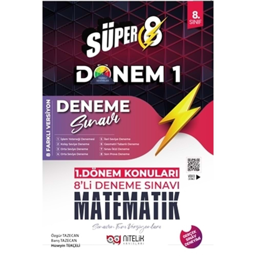 NİTELİK 8.SINIF MATEMATİK 1.DÖNEM 8 Lİ DENEME SINAVI