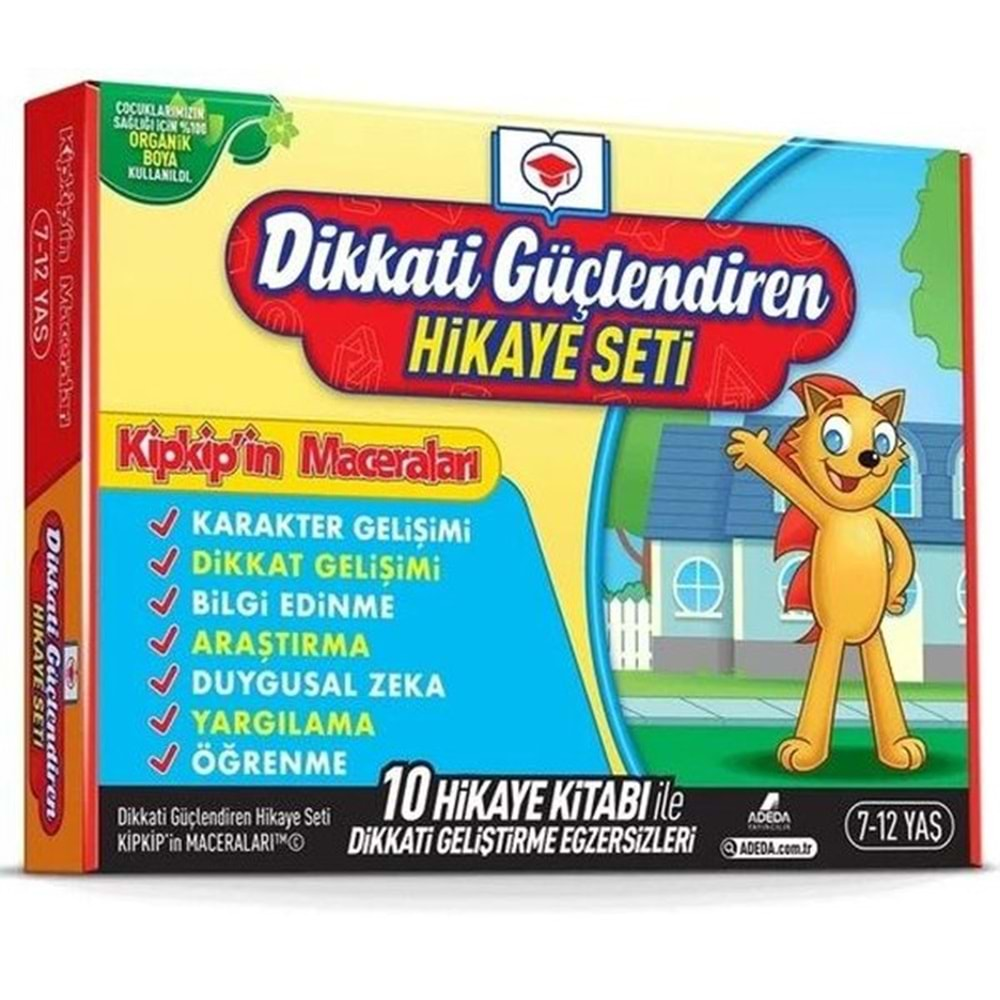 ADEDA DİKKATİ GÜÇLENDİREN HİKAYE SETİ-KİPKİPİN MACERALARI KUTULU SET 7-12 YAŞ-10 KİTAP TAKIM