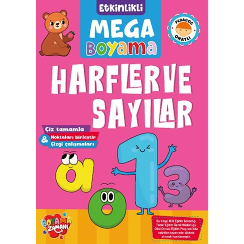 ETKİNLİKLİ MEGA BOYAMA HARFLER VE SAYILAR-BOYAMA ZAMANI