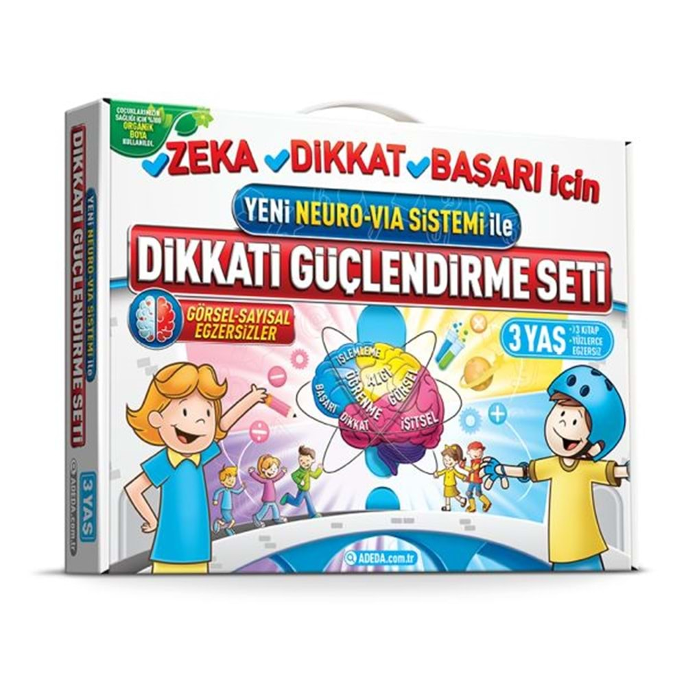 ADEDA YENİ NEURO VİA SİSTEMİ İLE DİKKATİ GÜÇLENDİRME SETİ 3 YAŞ 3 KİTAP KUTULU