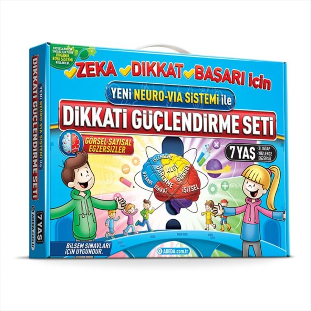 ADEDA YENİ NEURO VİA SİSTEMİ İLE DİKKATİ GÜÇLENDİRME SETİ 7 YAŞ 3 KİTAP KUTULU