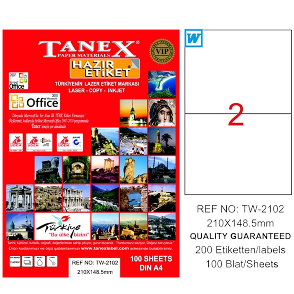 TANEX 210*148,5 LASER ETİKET-TW-2102