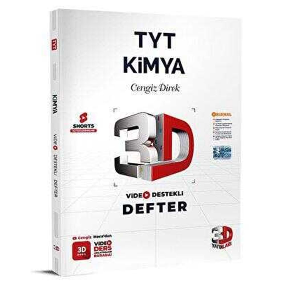 ÇÖZÜM 3D TYT KİMYA VİDEO DESTEKLİ DEFTER-2025